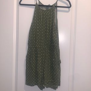 Old navy green polka dot romper